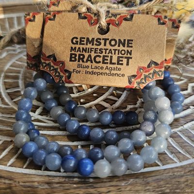 Bracelet Manifestation - Agate Bleue - Indépendance