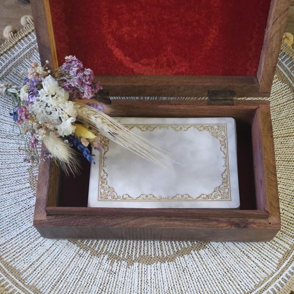 Boîte à bijoux en bois Fleurs 18 x 15 cm – Image 4