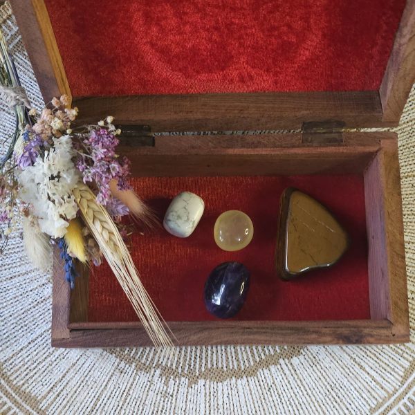 Boîte à bijoux en bois Fleurs 18 x 15 cm – Image 3