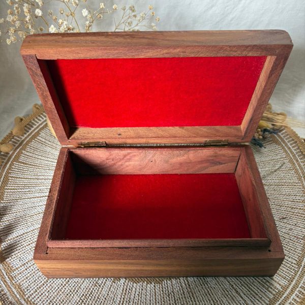 Boîte à bijoux en bois Fleurs 20 x 13 cm – Image 2