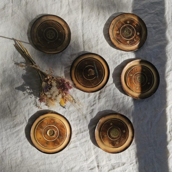 Disque en Bois de Manguier de 10 cm (pour cônes et encens) – Image 2