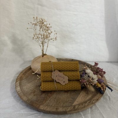 Bougie miel 10 cm x 2 cm Lot de 6