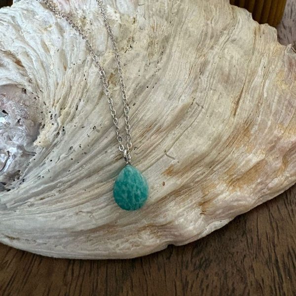 Collier en Argent 925 avec Goutte d'Amazonite – Image 2