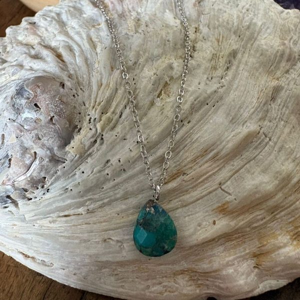 Collier en Argent 925 avec Goutte Turquoise – Image 2