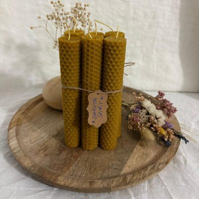 Bougie au miel 15 cm x 3,5 cm Lot de 6