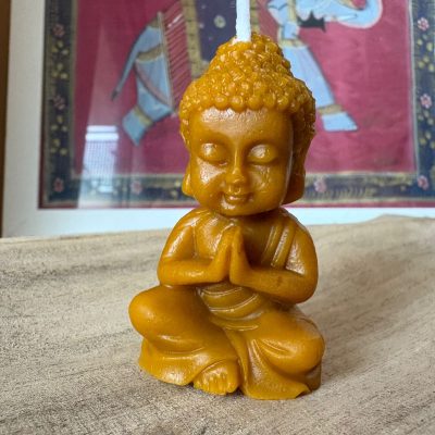 Mini bougie Bouddha en cire de miel 100% naturelle