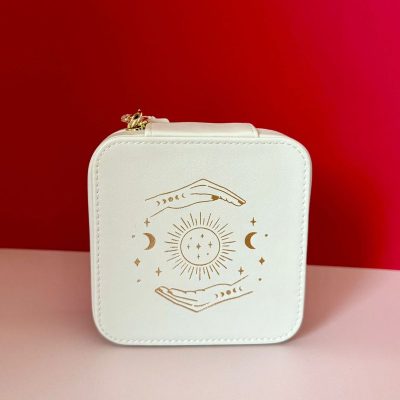 Boîte à bijoux de voyage blanche