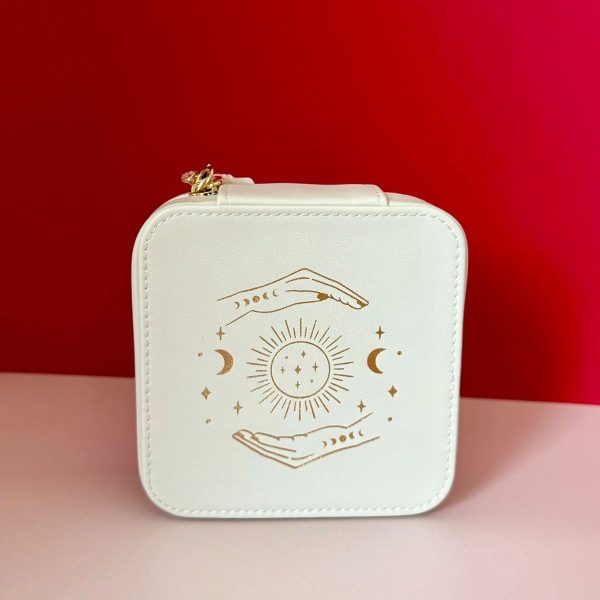 Boîte à bijoux de voyage blanche