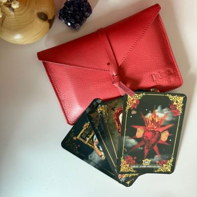 Pochette rouge pour oracles ou tarot