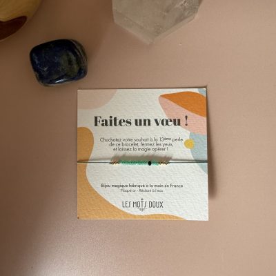 Bracelet Fais un vœu - lagon. LES MOTS DOUX