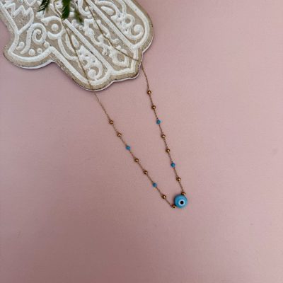 Collier oeil turc turquoise