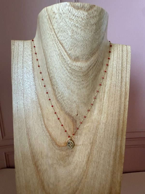 Collier Rouge Vierge Marie