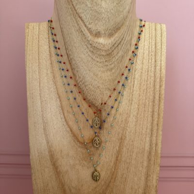 Collier Vierge Marie Turquoise